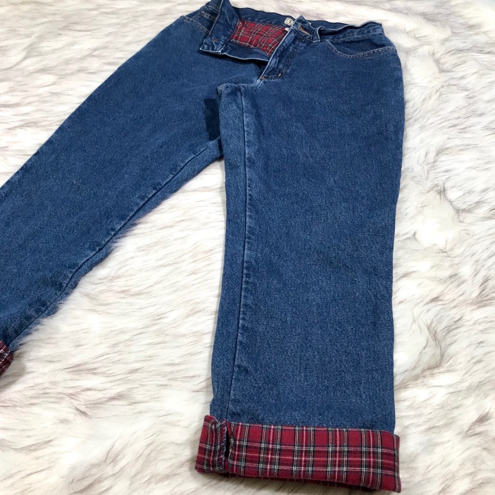 vintage LL Bean flannel lined mom jeans
